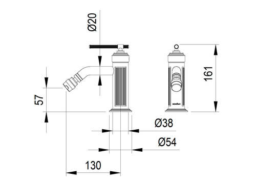 Смеситель для биде Boheme ETERNA 176-BR BRONZE