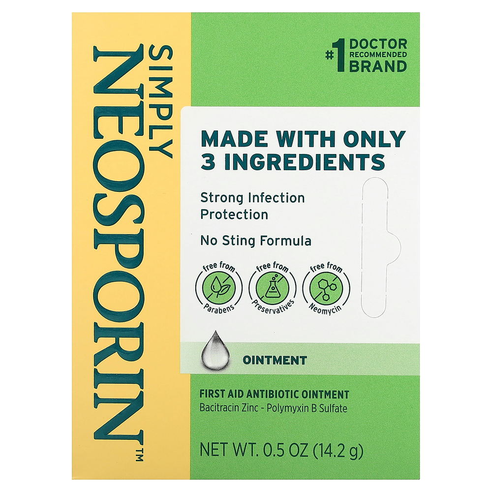 Neosporin, Simply, мазь с антибиотиками для оказания первой помощи, 14,2 г (0,5 унции)