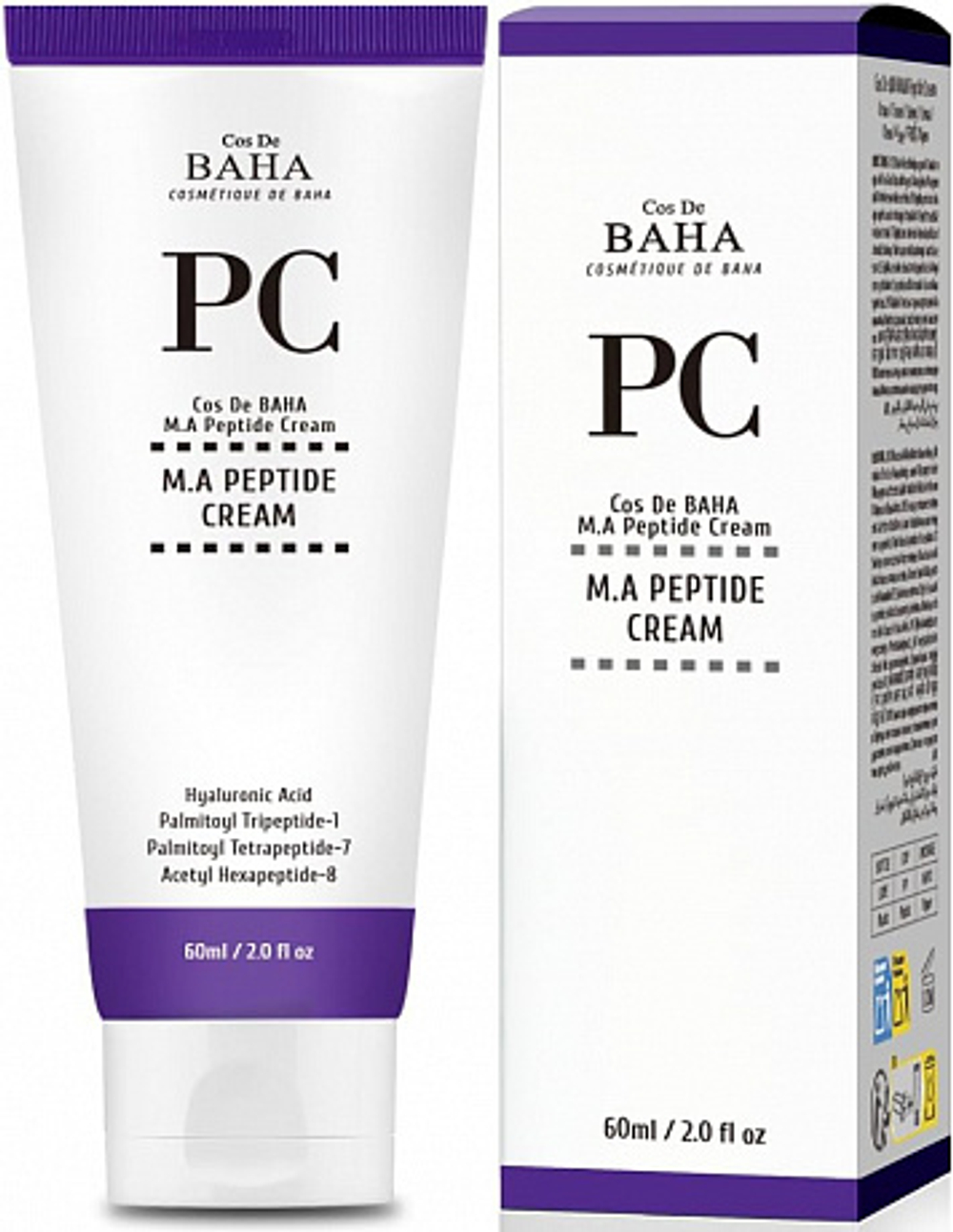 Cos De Baha M.A Peptide Cream (PC), 60ml - Крем для лица с пептидным комплексом, матриксилом 3000 и аргирелином