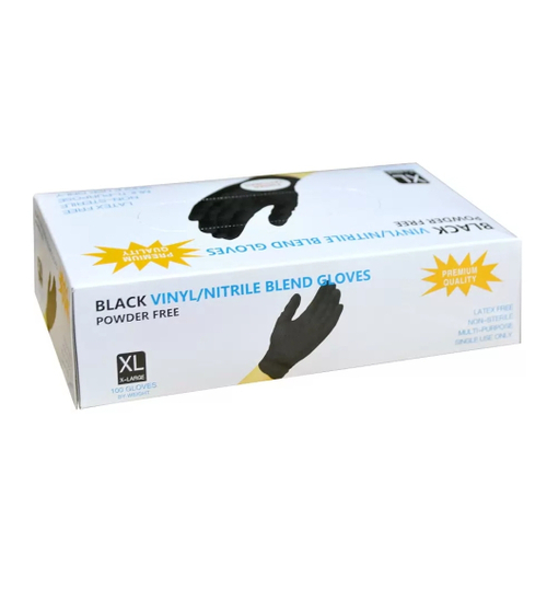 ПЕРЧАТКИ ЧЕРНЫЕ НИТРОВИНИЛОВЫЕ ХЛ. 50\500 ПАР.