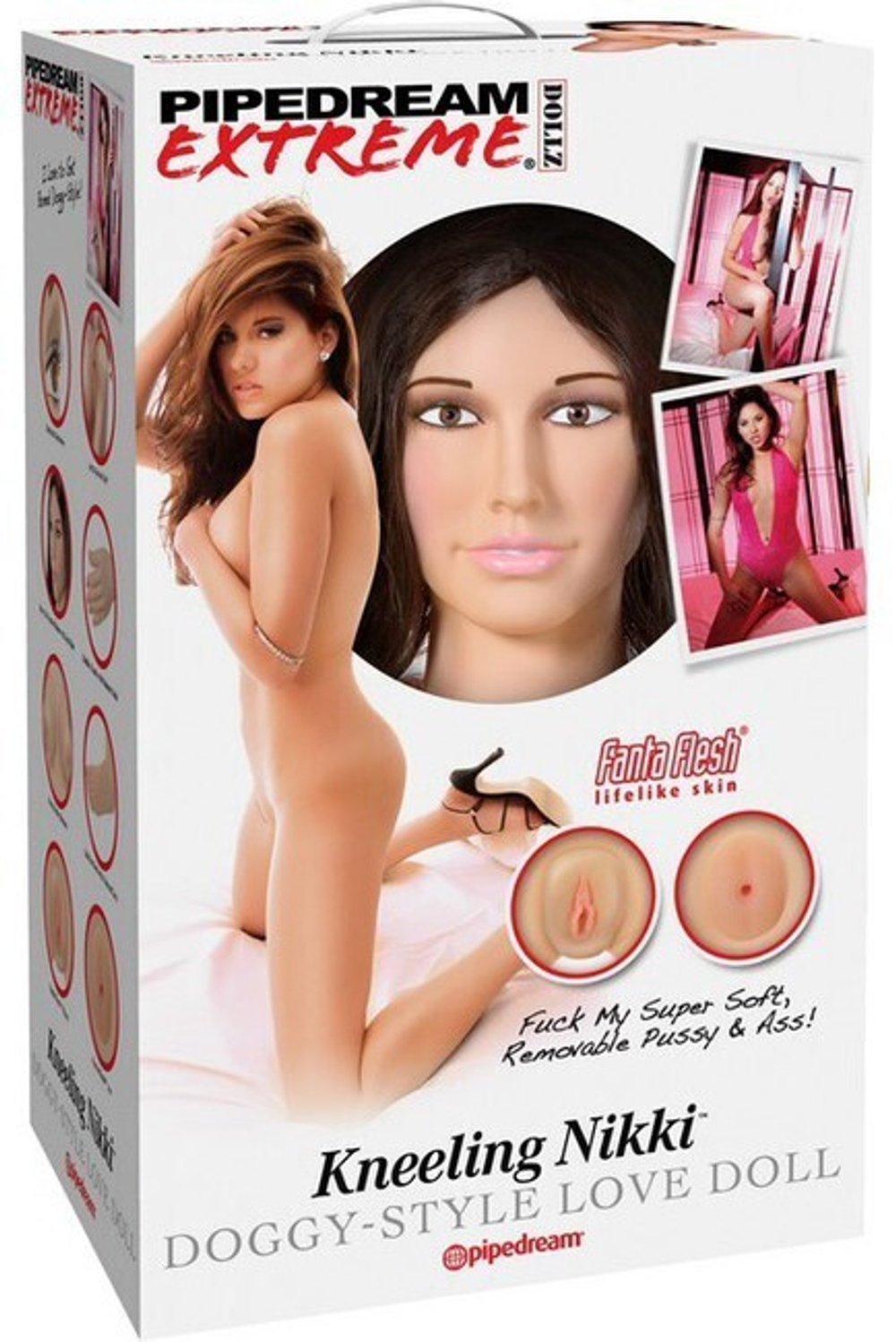 Большегрудая брюнетка с реалистичной вагиной и анусом Kneeling Nikki (Цвет: светлокожая брюнетка)