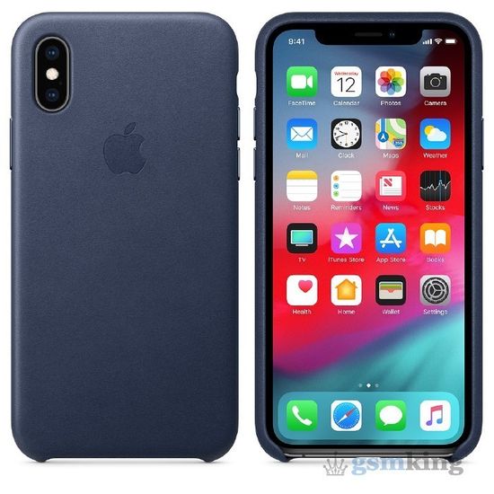 Leather Case iPhone XS Max Midnight Blue (Тёмно-синий)