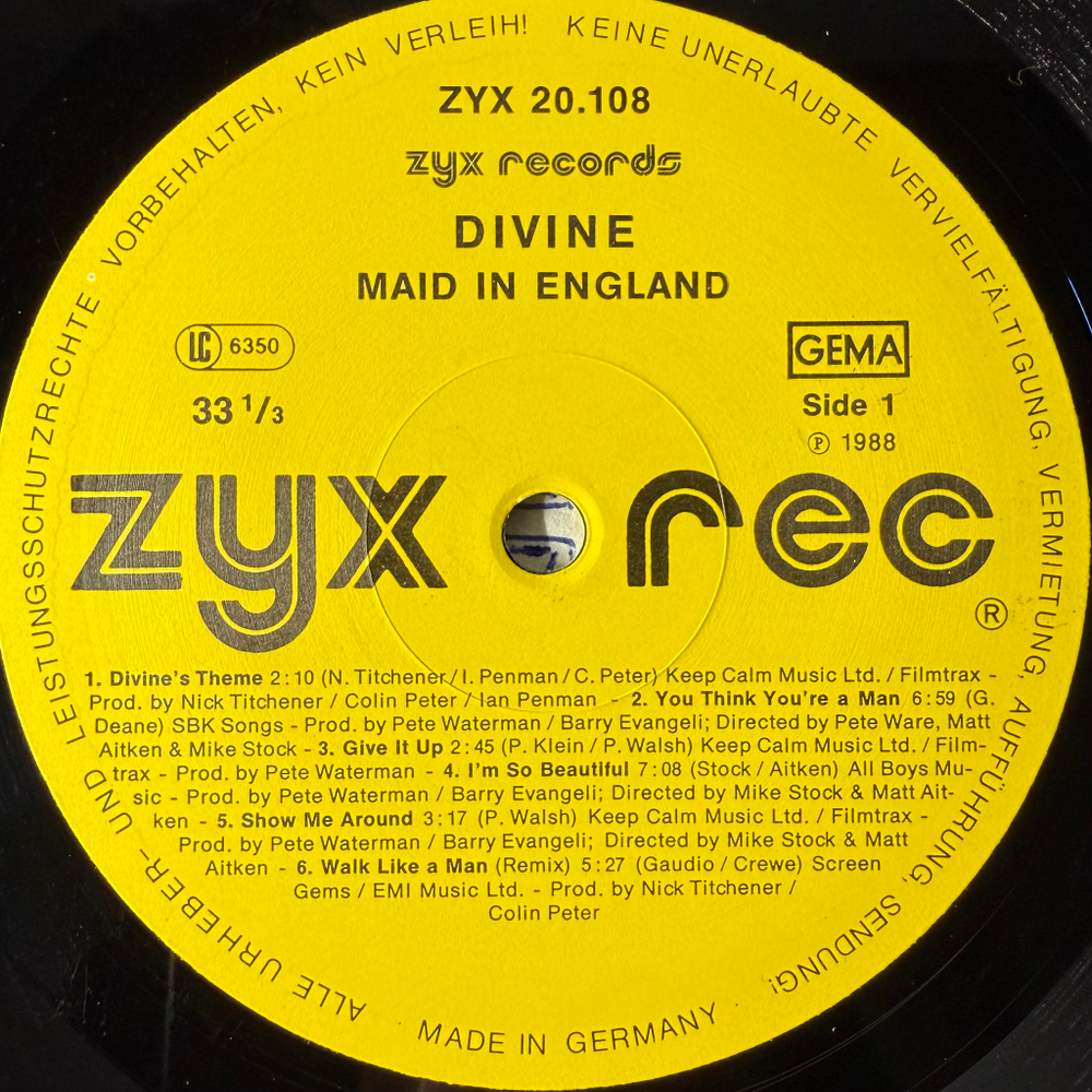 Divine ‎– Maid In England (Германия 1988г.)