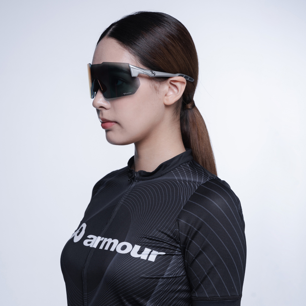 Спортивные очки с диоптриями 720armour Kamikaze C9 / Matte Silver / Red Lens