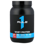 Rule One Proteins, сывороточный протеин, со вкусом клубники с кремом, 905 г (1,99 фунта)