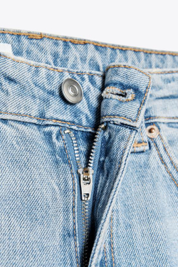 ZARA ДЖИНСЫ TRF ПРЯМОГО КРОЯ С ВЫСОКОЙ ПОСАДКОЙ, ГОЛУБОЙ