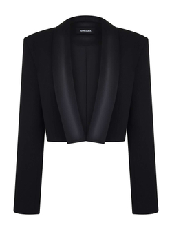 Жакет короткий с лацками из атласа