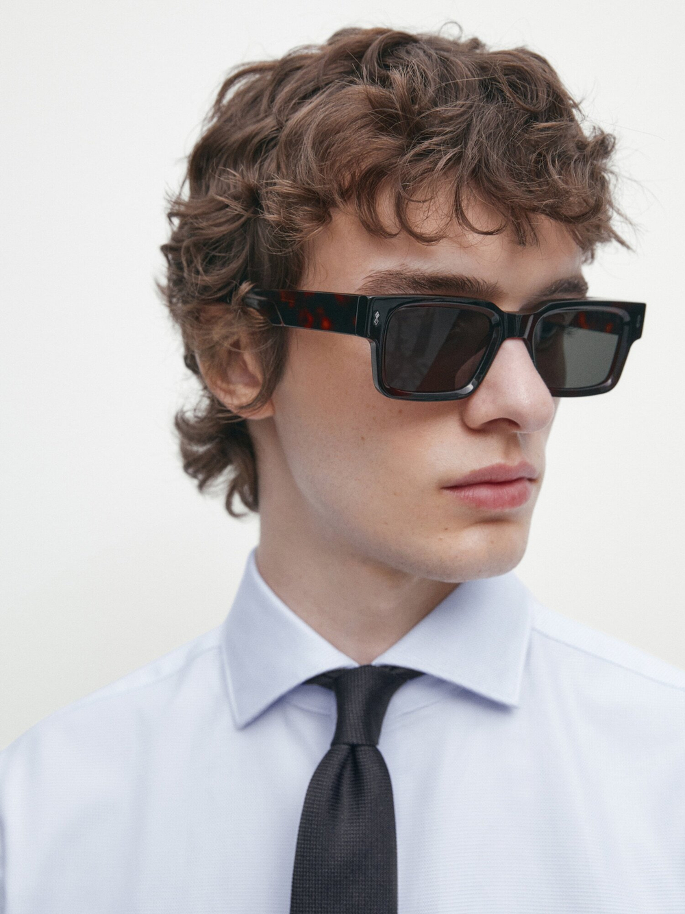 Massimo Dutti Галстук из 100% шелка с мелким рельефным узором,  синий