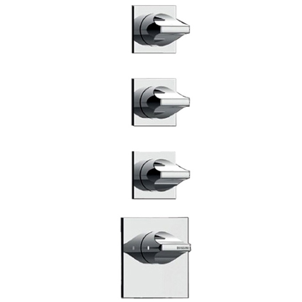 Bossini Apice термостат высокой пропускной способности от 3 до 6 выходов, индивидуальные накладки для горизонтальной или вертикальной установки, внешняя часть