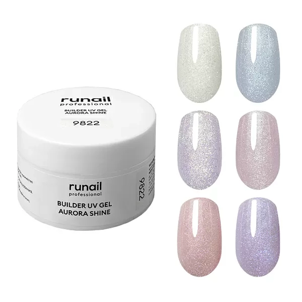 Моделирующий УФ-гель c шиммером BUILDER UV GEL AURORA SHINE, 15г №9827