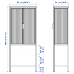 Шкаф-витрина - MOSSJÖN / MOSSJON IKEA/  МОССДЖОН  ИКЕА,  146х60 см,  серый