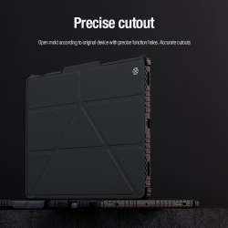 Чехол книжка от Nillkin для планшета Samsung Galaxy Tab S9 Ultra и Tab S10 Ultra, серия Bumper Pro Case-Multi Angle Folding Style, с защитной шторкой для камеры