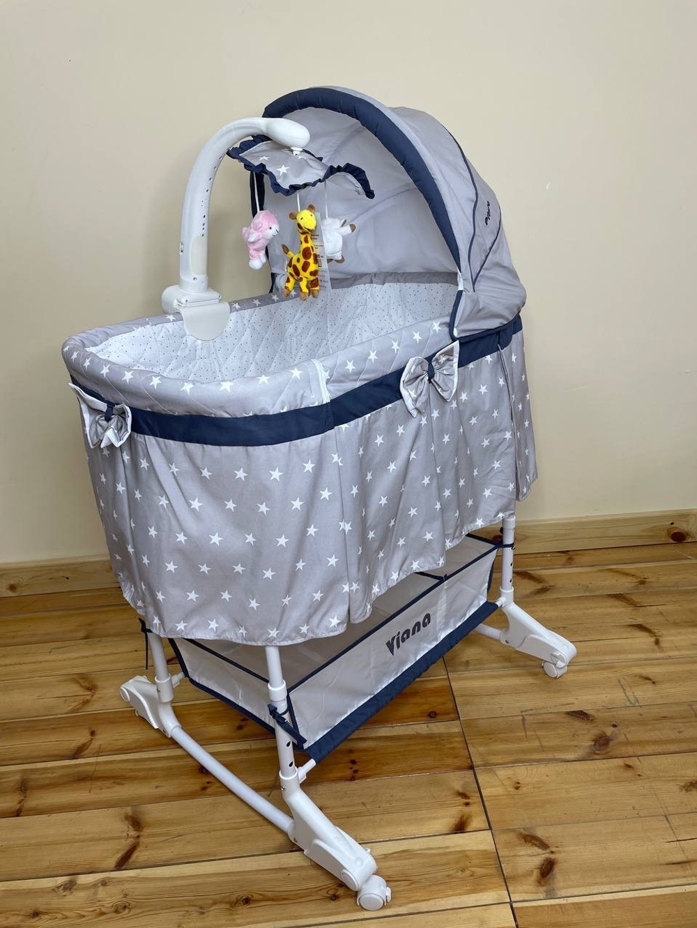 PITUSO Колыбель 3 в 1 Viana на колёсах Stars Grey/серый