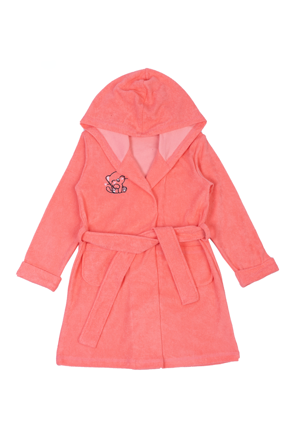 Халат (банный) для девочки M1191M-3/6 р.98 коралловый(Такро)