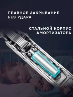 Петля мебельная с доводчиком накладная Unihopper 105 градусов 3D-регулировка Clip-On с ответной планкой, декоративными заглушками на чашку и плечо / 20 штук