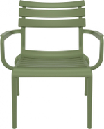 Кресло лаунж пластиковое Siesta Contract Paris Lounge, оливковый