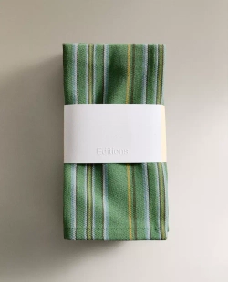 ZARA HOME НАБОР САЛФЕТОК ИЗ ХЛОПКА В РАЗНОЦВЕТНУЮ ПОЛОСКУ, ЗЕЛЕНЫЙ