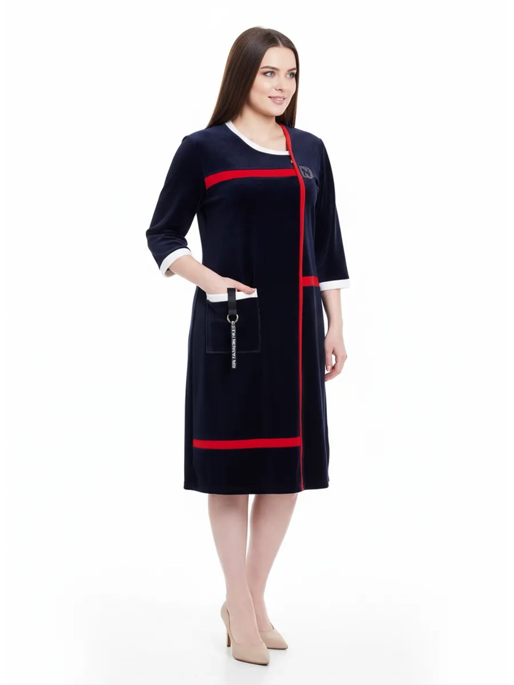 Халат домашний велюровый на молнии большие размеры