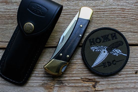 Складной нож Автоматический BUCK 0112BRSA 112 Auto Knife c клинком из стали 420HC, рукоять дерево (Эбен)