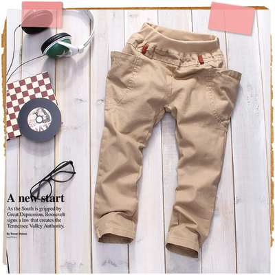 Брюки детские однотонные с карманом на молнии