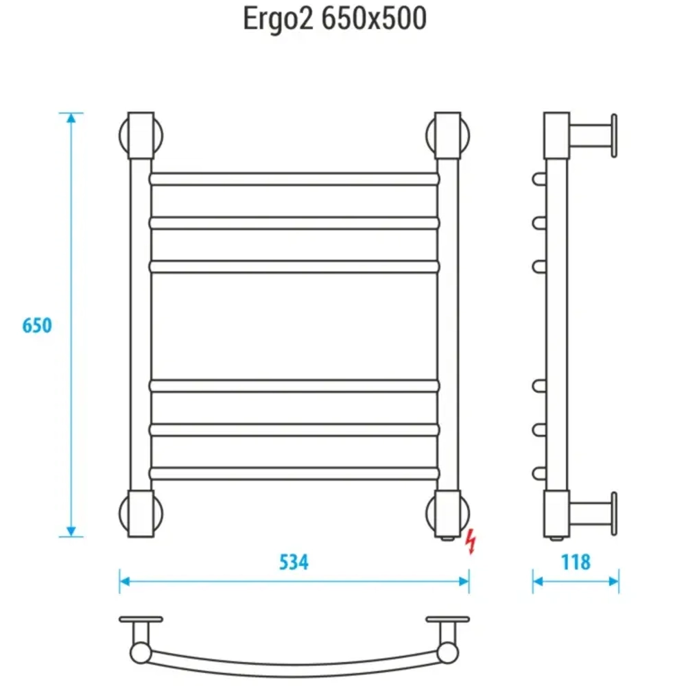 Полотенцесушитель Электрич. Energy ERGO2 1050/500 84W, шт
