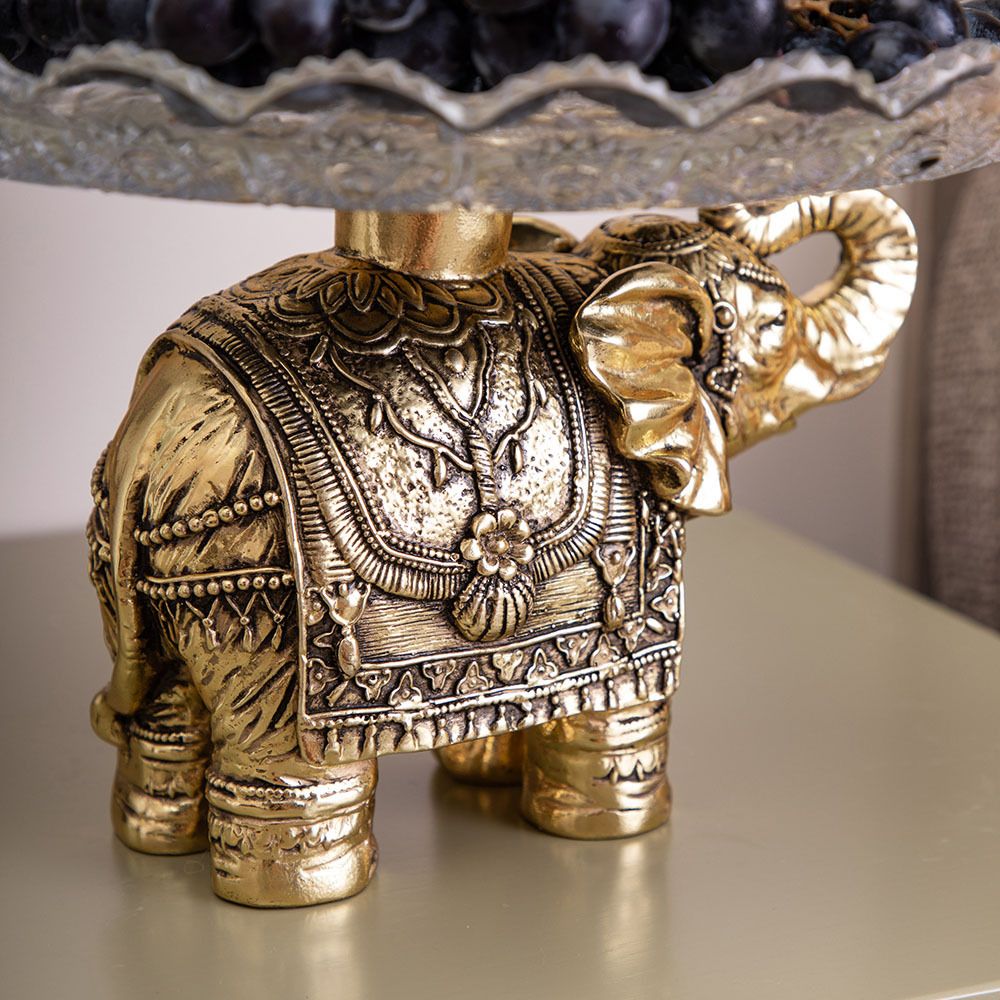 Фруктовница-конфетница Слон индийский - 5 Бронза