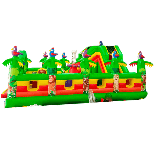 Коммерческий надувной батут "Джунгли" с горкой, 9*6*4.5 м