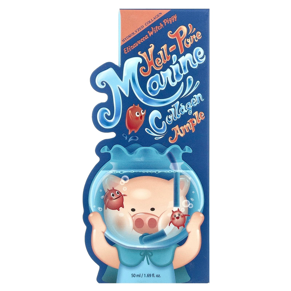 Elizavecca, Witch Piggy, Hell-Pore, сыворотка для лица на морском коллагене, 50 мл (1,69 жидк. унций)