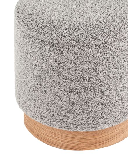 Пуф с ящиком Холли XS букле серый