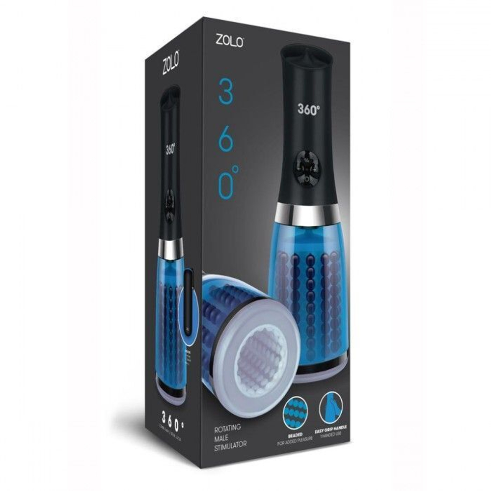 Ротационный мужской мастурбатор ZOLO 360 (Цвет: синий)