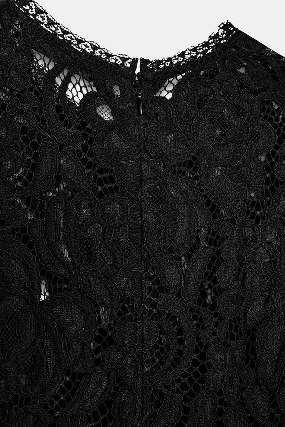 ZARA ПЛАТЬЕ МИДИ С КРУЖЕВОМ — ZW COLLECTION LIMITED EDITION, ЧЕРНЫЙ