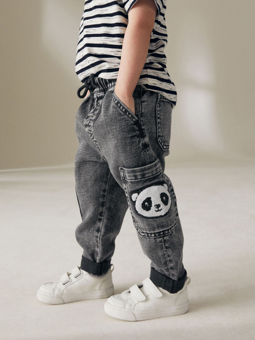 Джинсы карго для мальчика Next 610-316, Черный