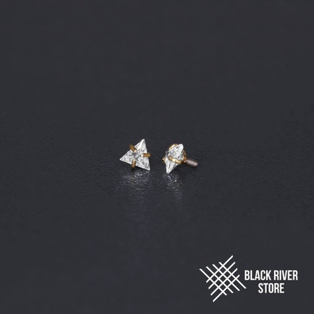 Cubic Zirconia Triangle Crystal PVD Yellow