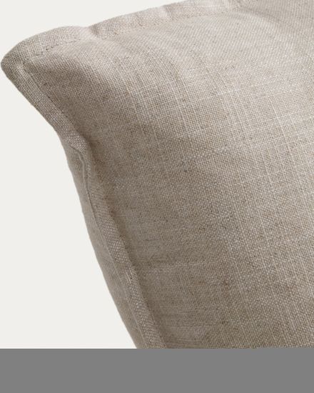 Модульный трехместный диван Anarela из бежевого льна и вискозы со съемным чехлом, 220 см