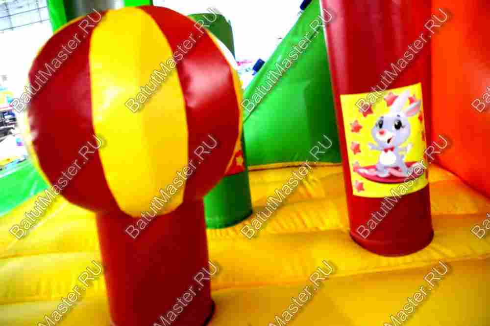 Коммерческий надувной батут "Слоник" с крышей