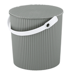 Ведро-универсал 10 л с крышкой, ребристая поверхность цвет серый