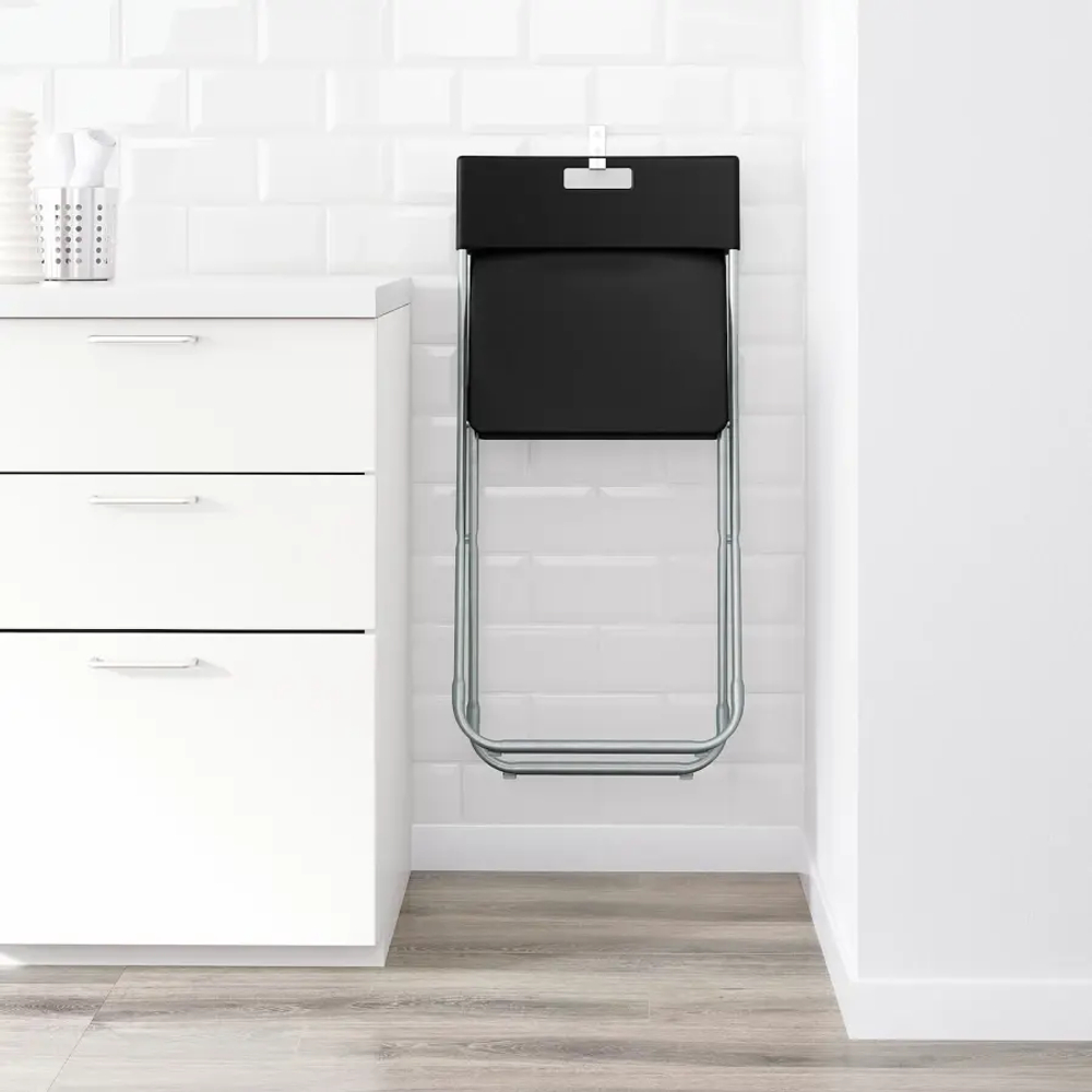 Стул складной - IKEA GUNDE, 78х41 см, черный, ГУНДЕ ИКЕА