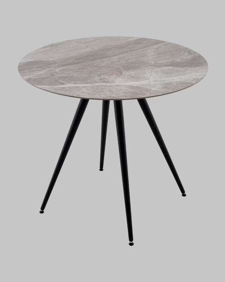 Стол Ники круглый столешница керамика Italian light grey 900