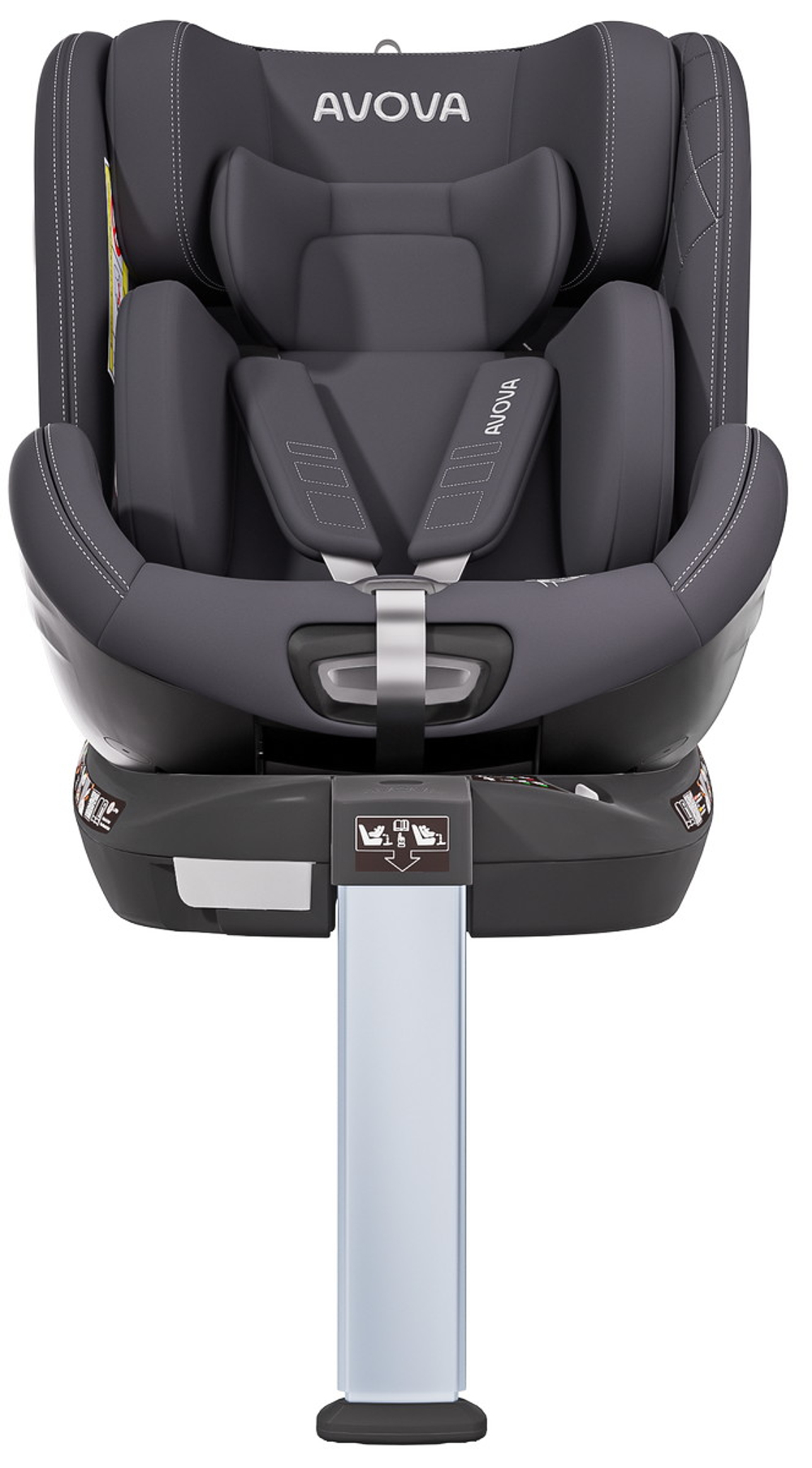 Автокресло Avova Swan Fix i-Size 0-1-2 (40-125 см, 0-25 кг) Koala Grey, темно-серый