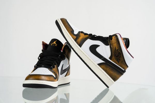 Мужские кроссовки Jordan 1 Mid &quot;Wear-Away Yelow Black&quot;