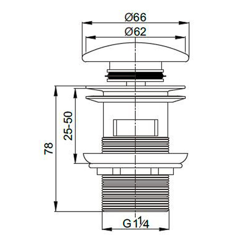 Донный клапан Cezares Czr CZR-SAT7-Bi click-clack Белый