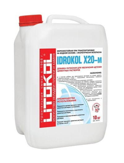 Латексная добавка для штукатурки IDROKOL X20-м. 10 кг, Litokol