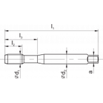 Метчик 800X M3 6H  DIN 371 B  HSSE TN2 C2-113X01-0030 с прямой канавкой для сквозных отверстий