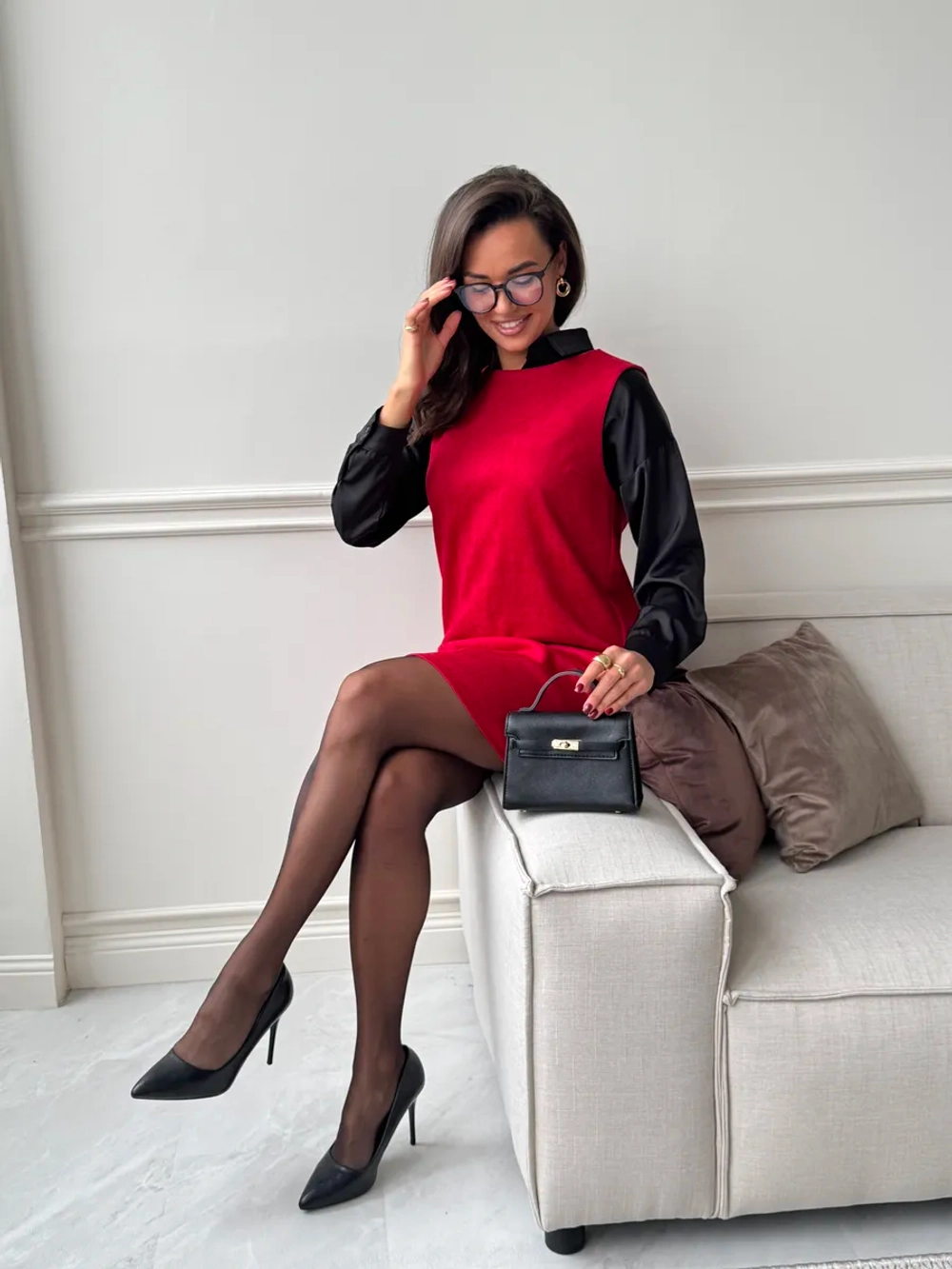 Платье праздничное офисное замшевое сарафан А силуэт