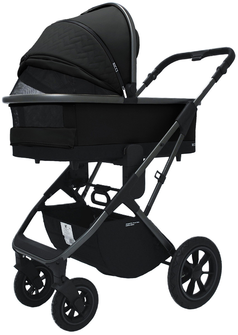 Коляска 3 в 1 Sweet Baby Ricci Air + автокресло Premier Grey Black (Air)