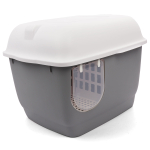 Туалет для кошек закрытый (совок в комплекте) "Лабиринт", серый/белый, 575*440*440мм, серия HYGIENE, Triol