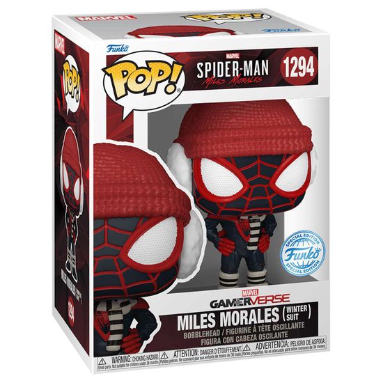 Фигурка Funko POP! Bobble Marvel Games Miles Morales Miles Morales (Winter Suit) (Exc) (1294) 74722 / Фигурка Фанко ПОП! по мотивам вселенной "Marvel", Майлз Моралес
