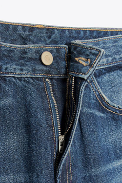 ZARA ДЖИНСЫ BAGGY FOLDED TRF СО СРЕДНЕЙ ПОСАДКОЙ, МОРСКОЙ СИНИЙ