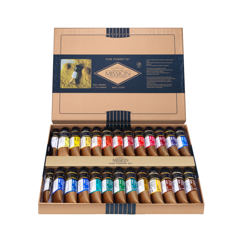 Mijello Mission Gold Pure Watercolor 15 ml 24 цвета