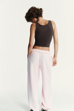 ZARA ТОП С КВАДРАТНЫМ ВЫРЕЗОМ, ТЕМНО-КОРИЧНЕВЫЙ